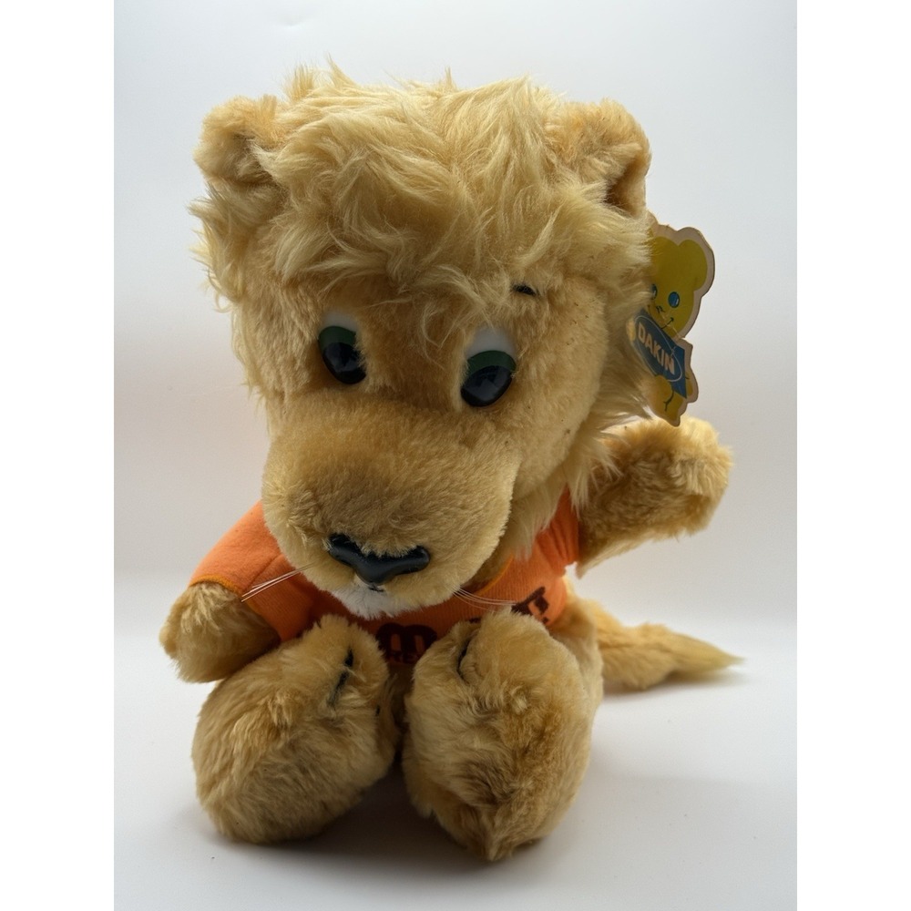 Vintage 1979 Dakin Lion Orange Plush Green Vtg‎ Plastic Large Eyes Las Vegas MGM